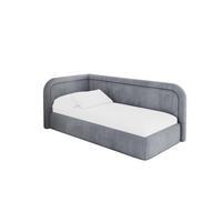 EINZELLBETT Jugendbett mit Bettkasten, Rechts - JOVY 80x200 Grau - Blaugrau, Holzwerkstoff/Textil (80/200cm) - ALTDECOR