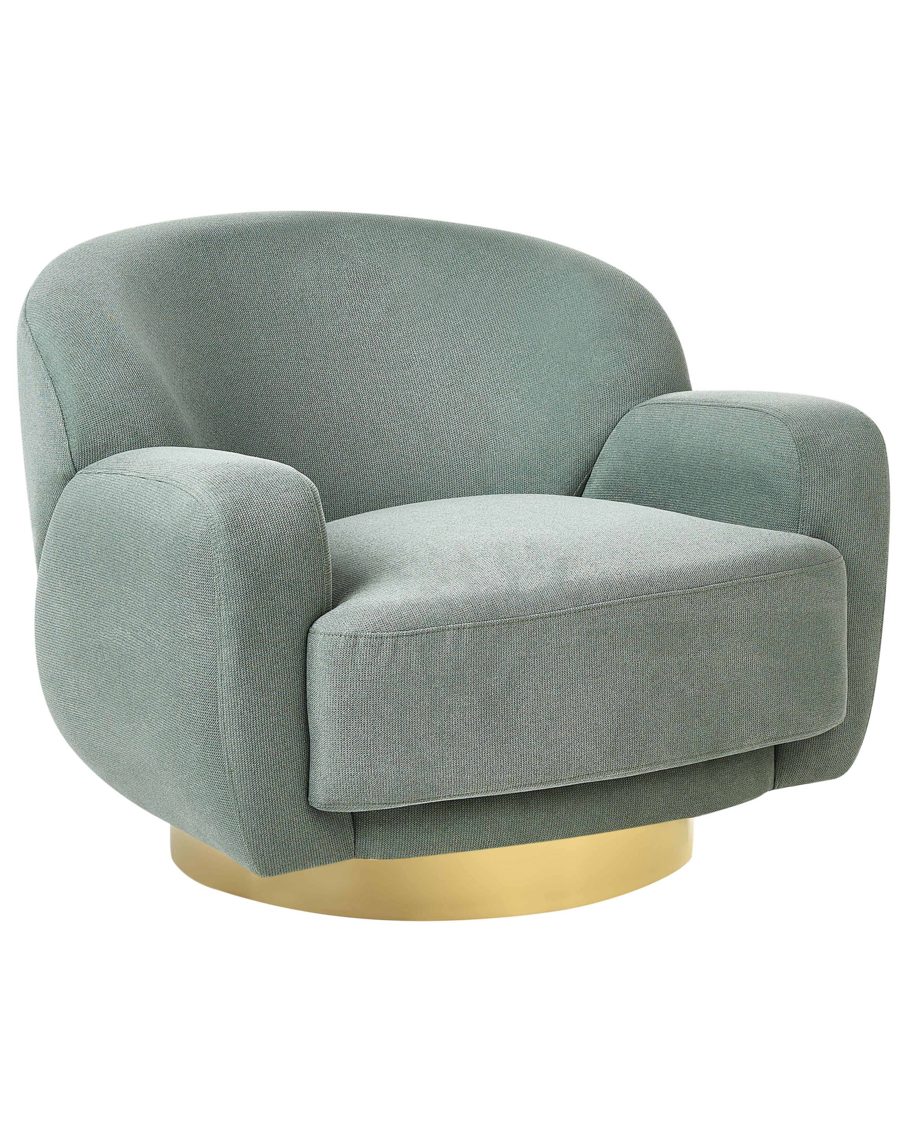 SESSEL Hellgrün Lejre - Goldfarben/Hellgrün, Textil (92/70/83cm) - Beliani