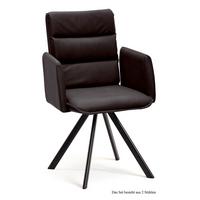 ARMLEHNSTUHL (2er-Set) Debby 52x92x60 Schwarz/Espresso - Dunkelbraun/Schwarz, Kunststoff (60/92/52cm) - 58aufmkessel