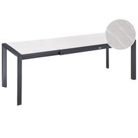 GARTENTISCH Ausziehbar 160/220-90 cm Beige Binasco - Beige, Kunststoff (160/90/75cm) - Beliani