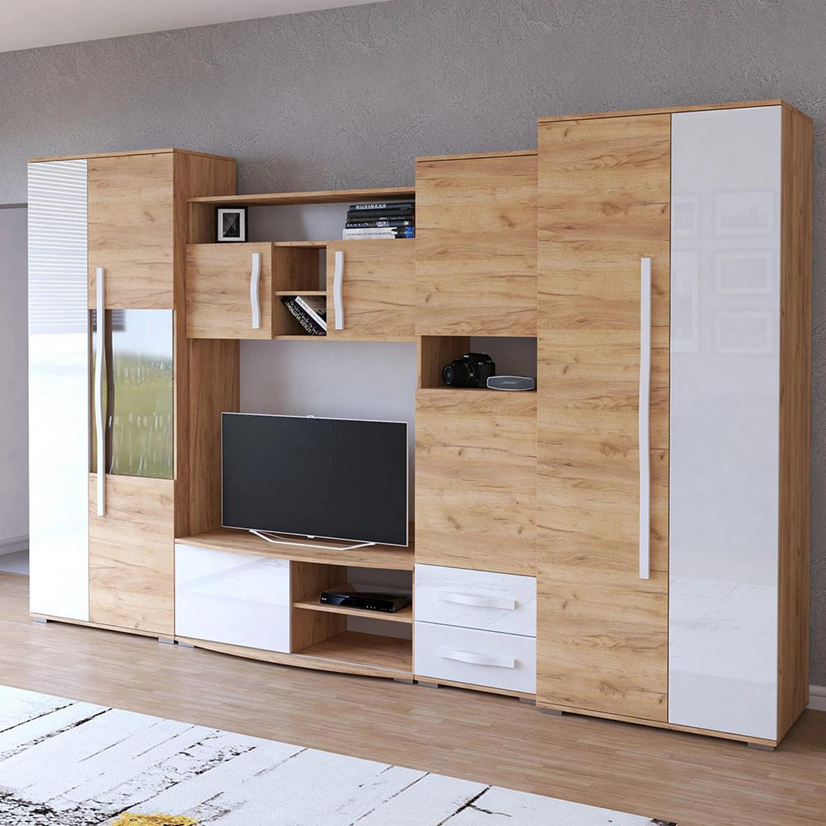KLEIDERSCHRANK LAURA 2D 80 cm , 80/202/52, 2-türig, Craft Eiche Gold - Eichefarben, Holzwerkstoff (80/202/52cm) - imoebel24