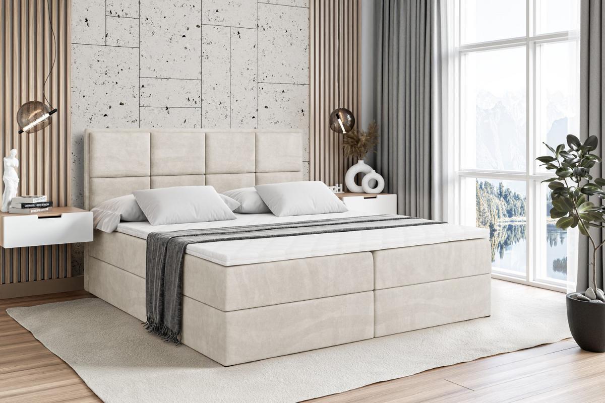 BOXBETT mit Matratze H3 und Lattenrost - NOVA - 140x200 Ecru - Ecru, Holzwerkstoff (140/200cm) - ALTDECOR