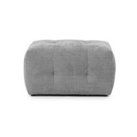 POLSTERHOCKER mit raffinierten Steppungen, zu passendem Sofa, Wellenunterfederung, Chenille-Bezug Hellgrau / 21057 - Hellgrau/Schwarz, Kunststoff/Textil (87/46/68cm) - luma-home