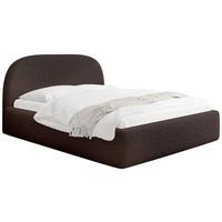 POLSTERBETT Puro mit Bettkasten, Braun Boucle 140 x 200 cm – mit Metall-Lattenrost - Birkefarben/Schwarz, Holzwerkstoff/Kunststoff (140/200cm) - WFL GROUP