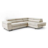 ECKSOFA Velmo mit Bettkasten und Schlaffunktion, verstellbaren Kopfstützen, in L-Form - Beige, Textil (275/203cm)