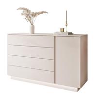 KOMMODE LINA KASCHMIR II 1D4S mit LED-Beleuchtung Push-Open-System - Kaschmir/Beige, Holzwerkstoff (138/84/40cm) - Lookway