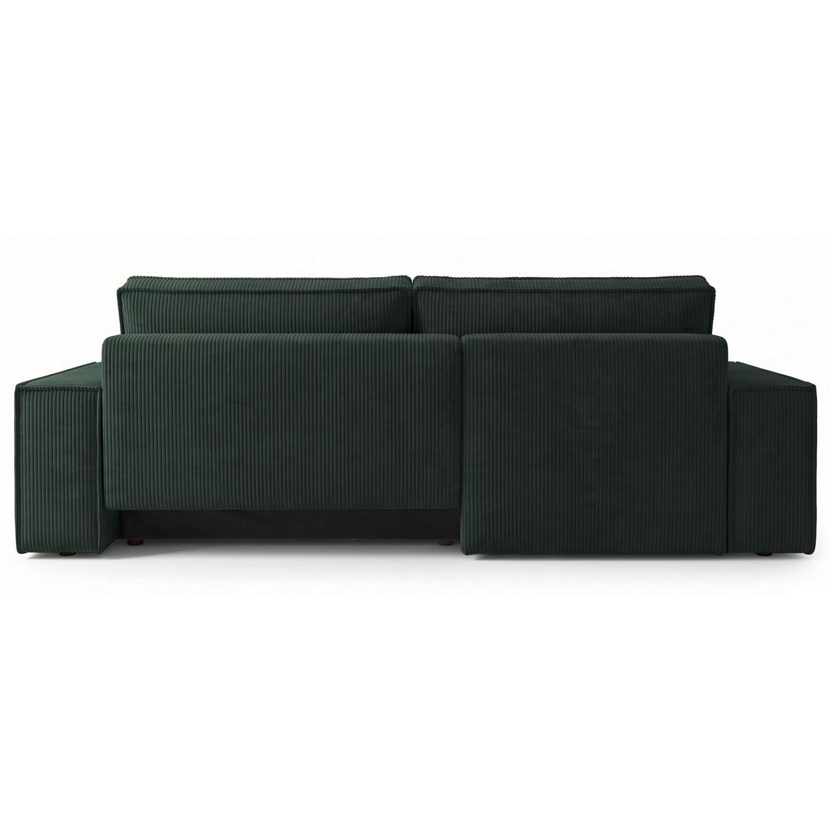 ECKSOFA Farese Mini mit Cordbezug Dunkelgrün, links - Dunkelgrün/Schwarz, Textil (240/167cm) - Selsey