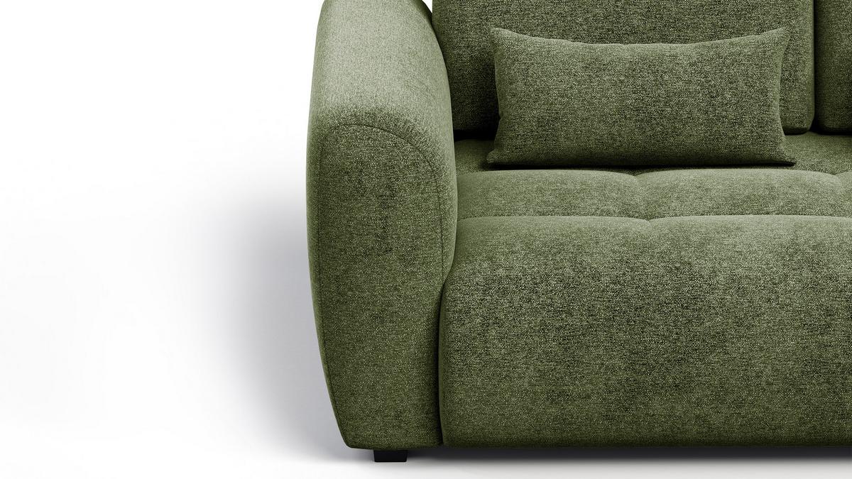SOFA SORENO 3-Sitzer, dunkelgrün - Dunkelgrün/Schwarz, Holz/Textil (214/94/114cm) - Wozimo