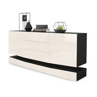 SIDEBOARD City Fronten in Creme Hochglanz - Creme, Holzwerkstoff (178/82/39cm) - Vladon