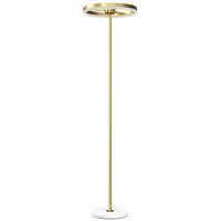 STEHLAMPE LED Wohnzimmer Dimmbar Stehleuchte mit 3 Lichtfarben, Fußschalter - Gelb, Metall (40/40/157.5cm) - HOMCOM
