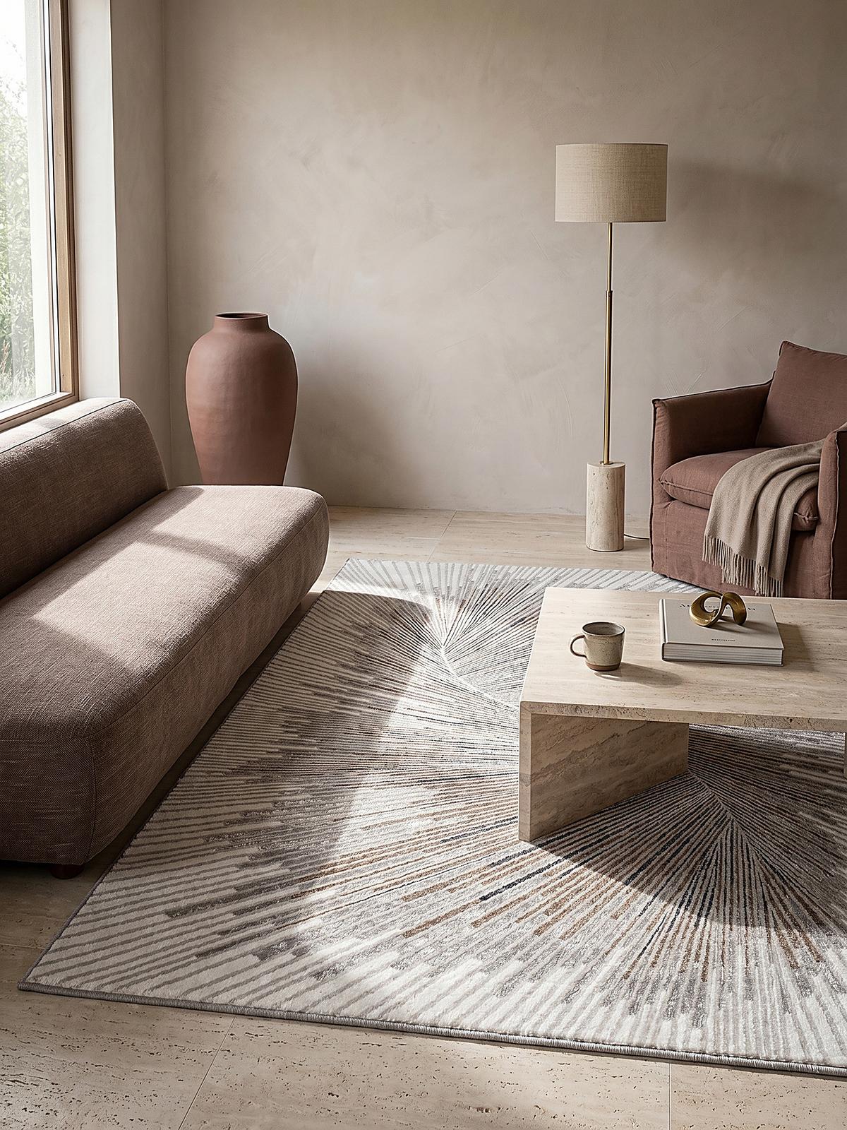 KURZFLORTEPPICH Abstrakt KAVALA Polyester Grau 120 x 170 cm - Grau, Textil (120/170cm) - KADIMA DESIGN
