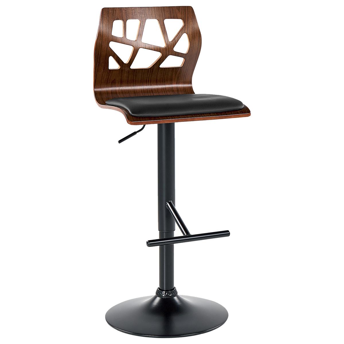 BARSTUHL 2er-Set drehbar Kunstleder Schwarz Petersburg - Schwarz/Braun, Holzwerkstoff/Metall (41/96/36cm) - Beliani