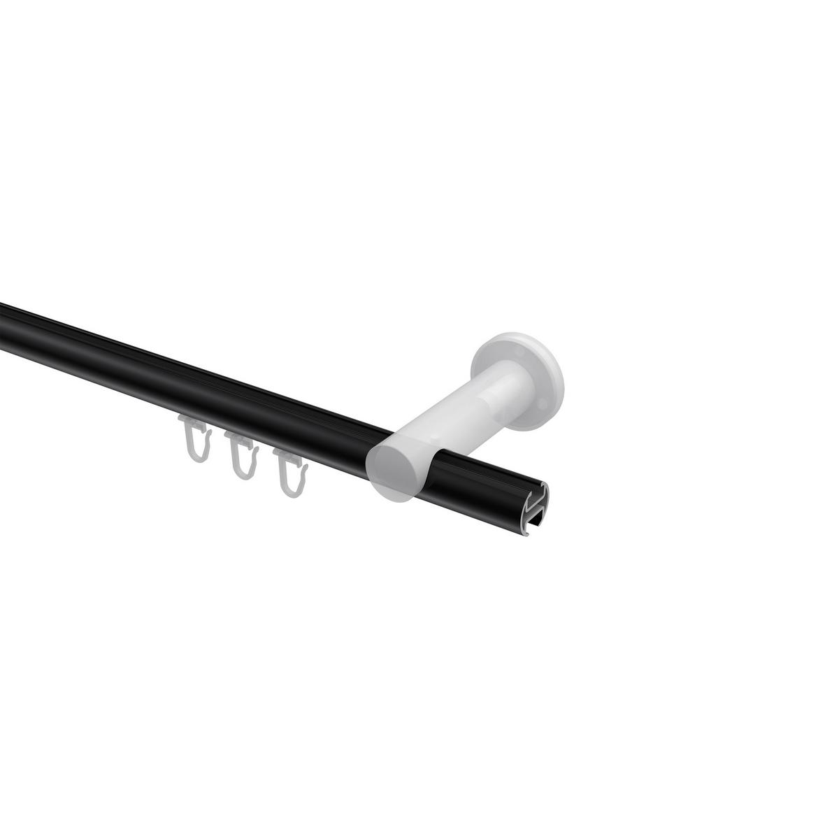 GARDINENSTANGE INNENLAUF Platon Santo 260 cm (geteilt in 2 x 130 cm), 1-läufig, 20 mm Ø Schwarz - Schwarz, Metall (260cm) - INTERDECO