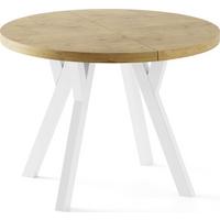ESSTISCH Twixy XXL groß rund oval ausziehbar, Eiche Hell Braun 100-300/100/76 cm - Eichefarben/Weiß, Holz/Holzwerkstoff (100/300/76cm) - WFL GROUP