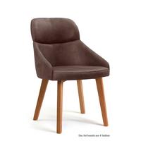 ESSZIMMERSTUHL (4er-Set) Dasya 52x82x63 Eiche geölt/Braun - Eichefarben/Braun, Kunststoff (63/82/52cm) - 58aufmkessel