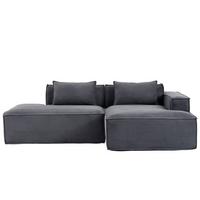 ECKSOFA gepolstert mit taschenfederkern & 2 kissen - Grau, Textil (235/129cm) - Urban Meuble