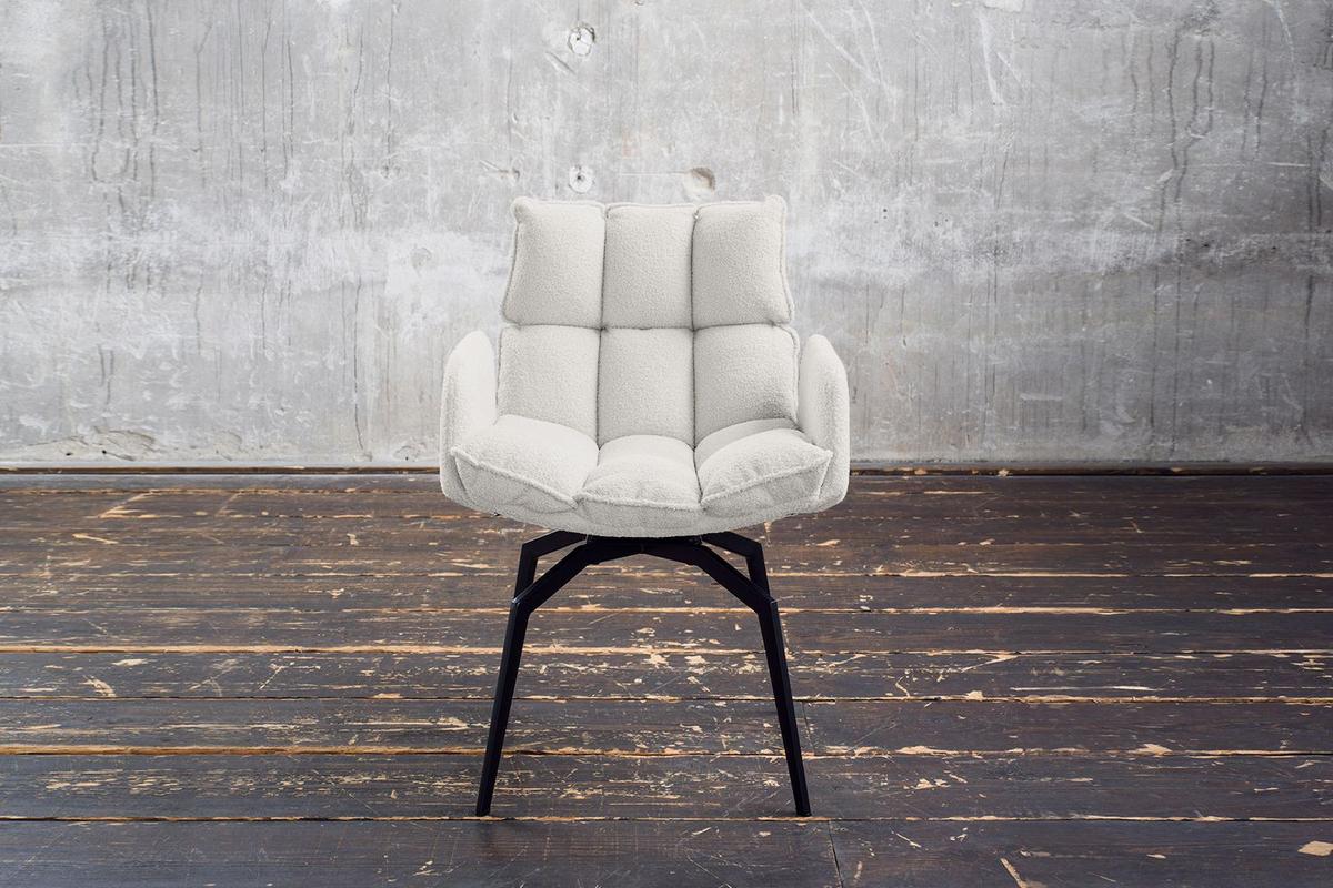 ESSZIMMERSTUHL BARO Weiß Webstoff Drehbar (360°) (1er-Set) - Weiß, Kunststoff/Textil (59/86/65cm) - KAWOLA