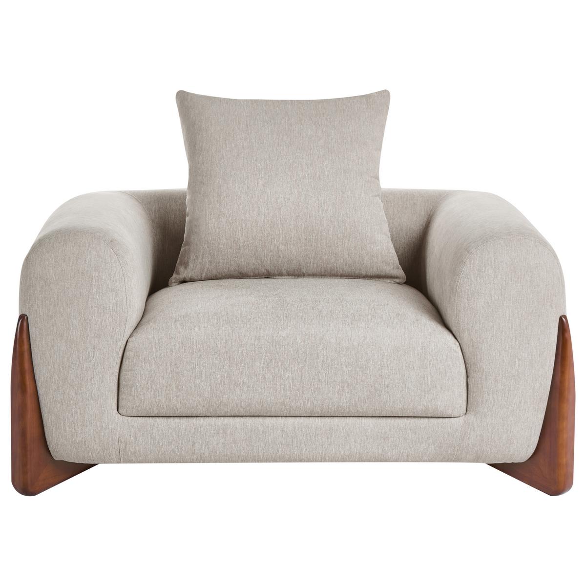 SESSEL Taupe Vinliden - Taupe, Textil (118/62/87cm) - Beliani