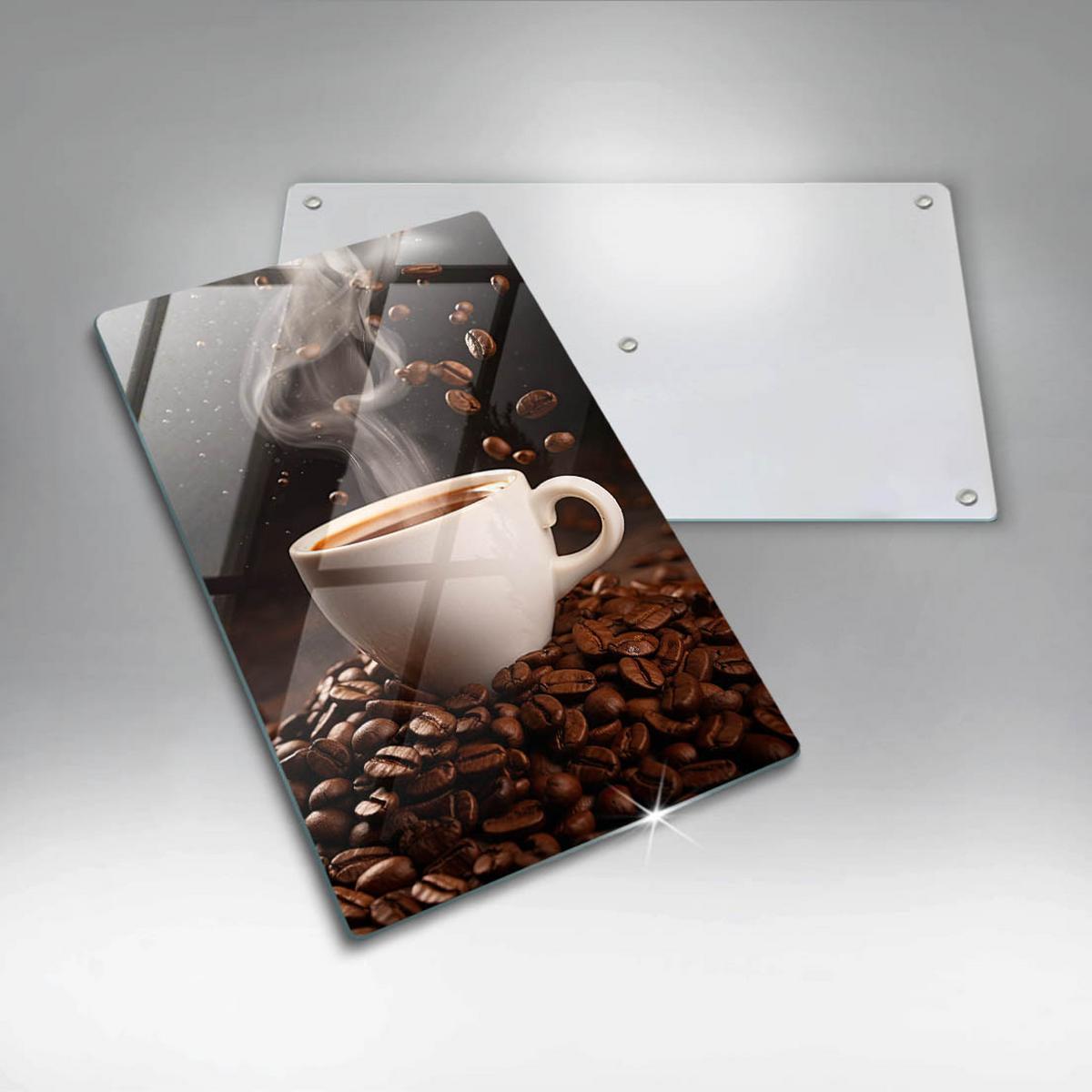 GLASPLATTE 30x52 cm Heiße Tasse Kaffee - Multicolor, Glas (30/52cm) - Wallfluent