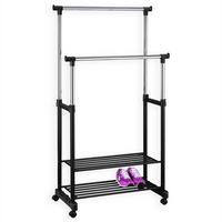 GARDEROBENWAGEN NELMA chrom/schwarz - Chromfarben/Schwarz, Metall (80/167/43cm) - IDIMEX