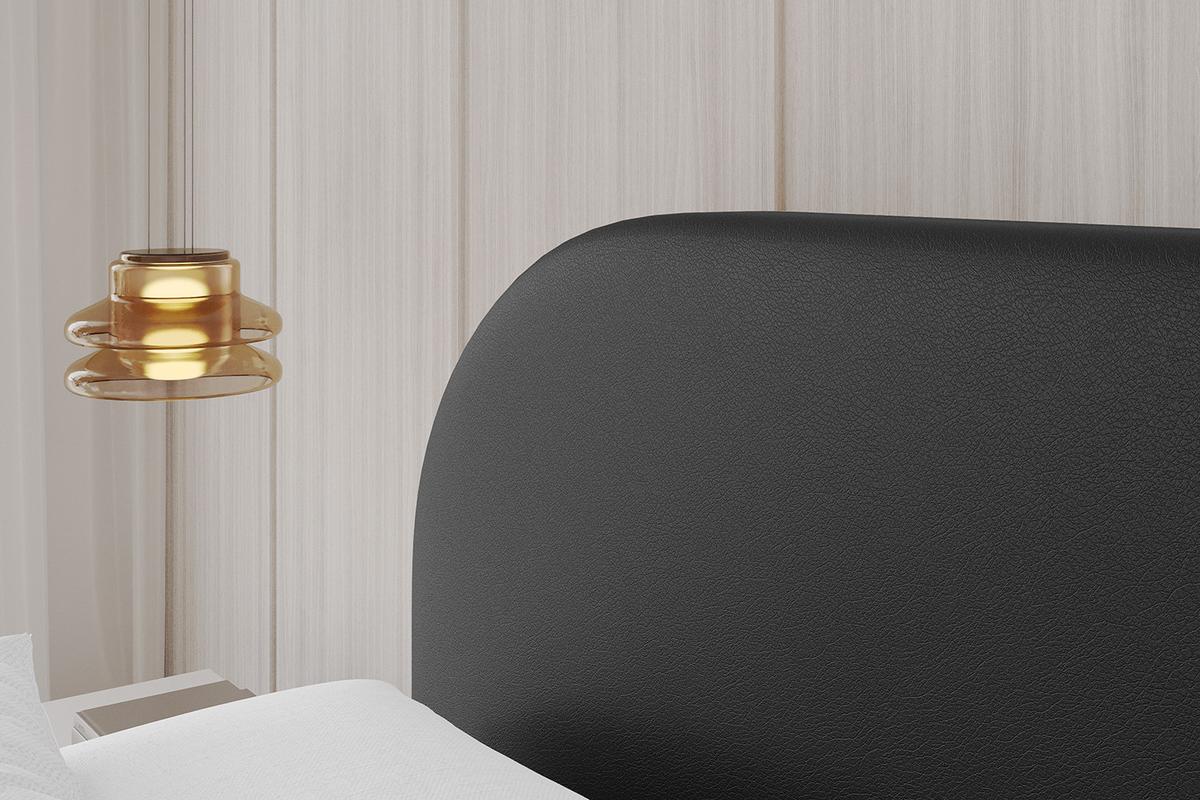 POLSTERBETT mit Bettkasten, Fußteil und Lattenrost, Boxbett ohne Matratze - TIVON-Z 180x200 Schwarz Kunstleder - Schwarz Hochglanz, Holzwerkstoff/Textil (180/200cm) - ALTDECOR