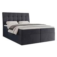 BOXBETT 160x200 cm mit Topper - Anthrazit, Textil (160/200cm) - Idohome