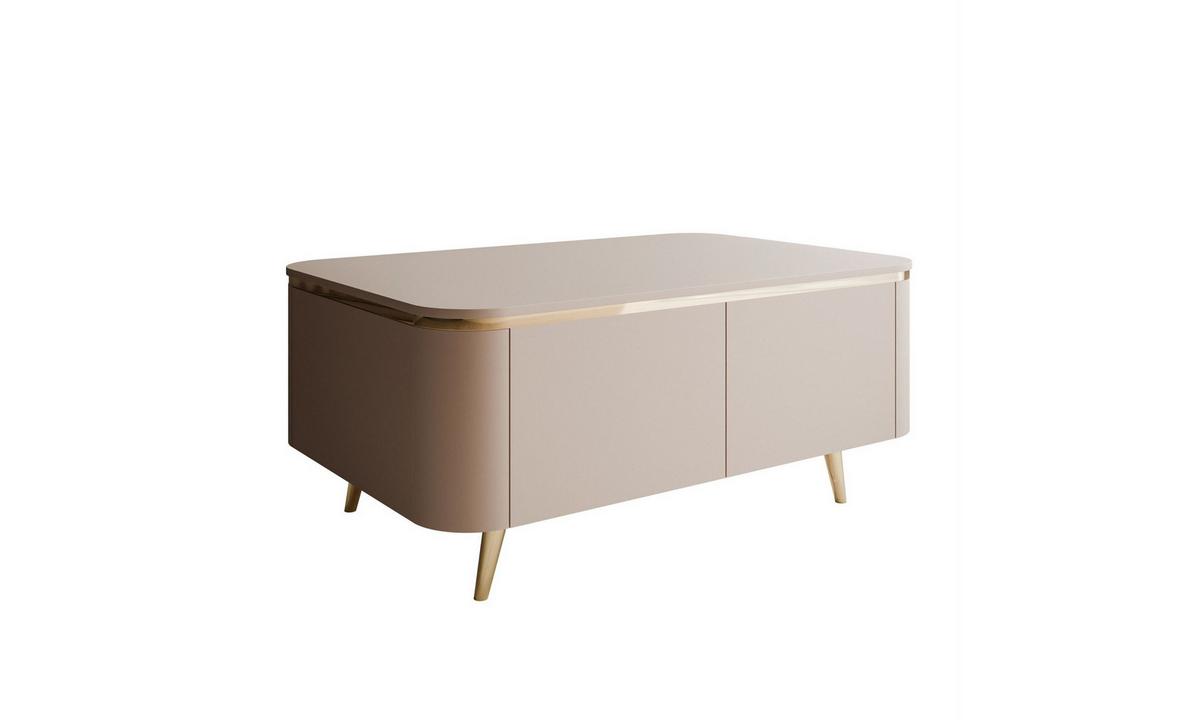COUCHTISCH AVELINE 90/60/41 cm schräge Füße Kaschmir - Kaschmir/Goldfarben, Holzwerkstoff (60/90/41cm) - Lookway