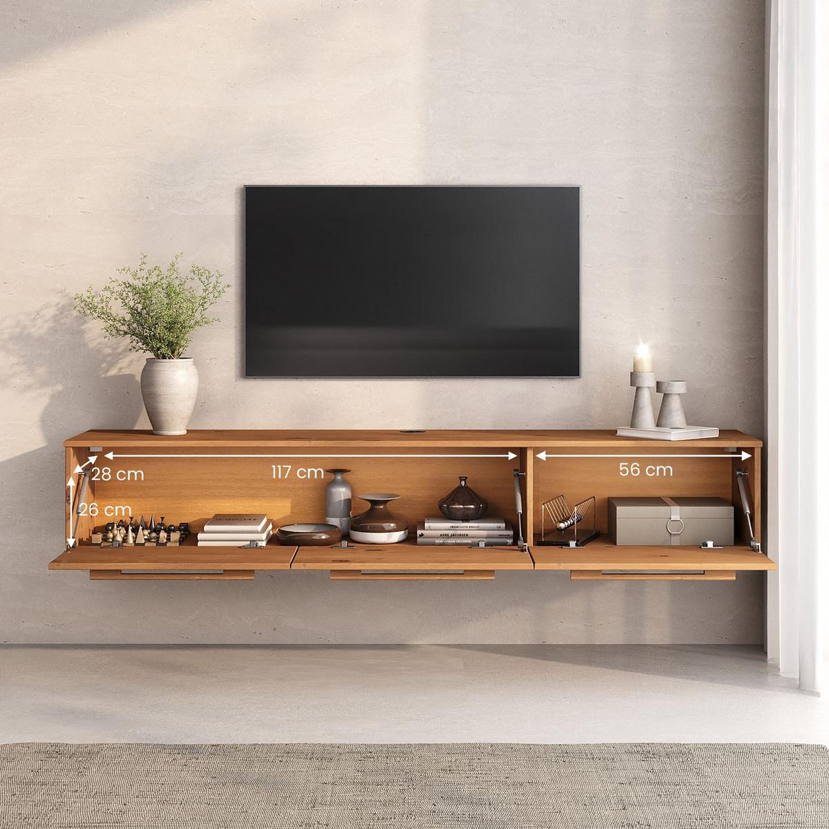 LOWBOARD TECCA Eiche - Eichefarben, Holz (180/30/34cm) - IDIMEX