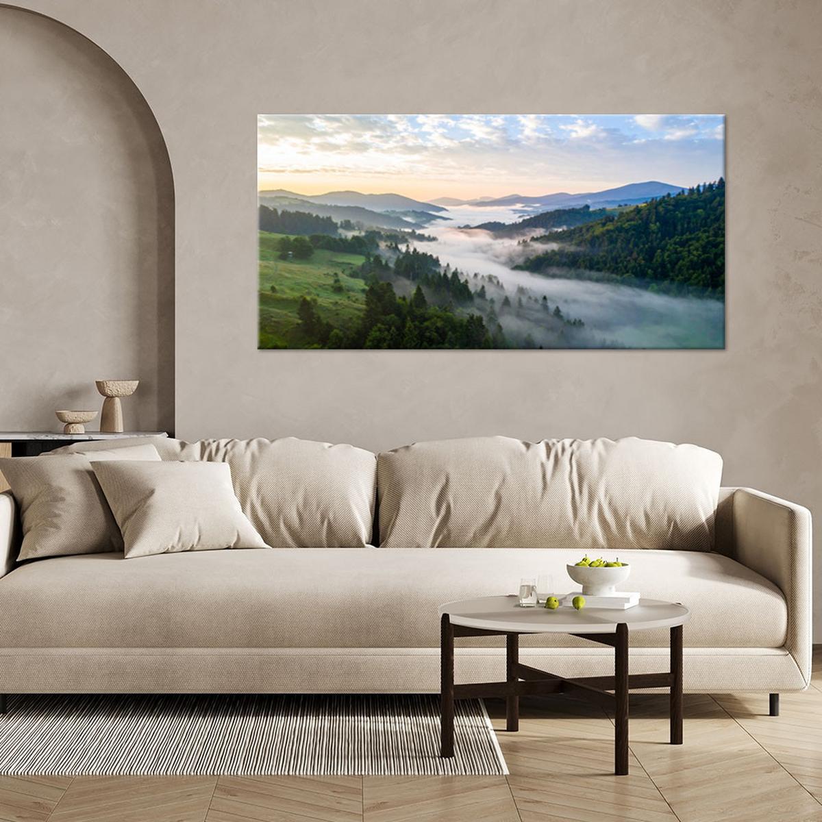 LEINWANDBILD Landschaften 80x40cm - Grün, Textil (80/40cm) - Feeby