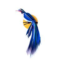 WANDDEKO Azurflügel-Vogel 18/7 cm - Blau/Weiß, Wellpappe (18/7/37cm) - Studio Roof