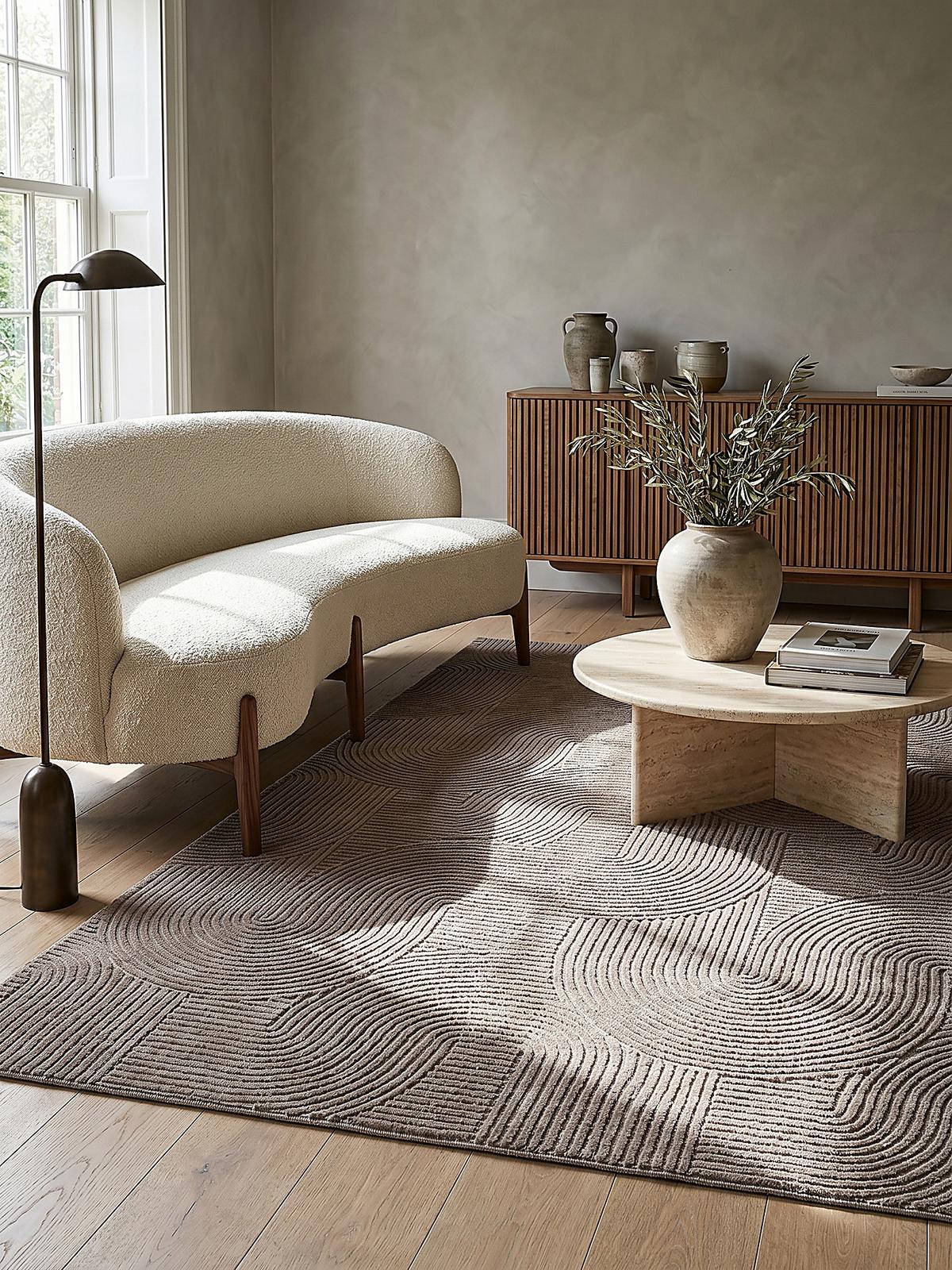 KURZFLORTEPPICH Antirutsch Geometrisch DALAR Polypropylen Beige 140 x 200 cm - Beige, Textil (140/200cm) - KADIMA DESIGN