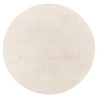 KURZFLORTEPPICH, mit Struktur, aus Polyester, Florhöhe 12 mm, Creme, Ø 120 cm - Beige, Textil (120/120cm) - KADIMA DESIGN