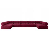 WOHNLANDSCHAFT modulares Sofa Garvo-U3 - 475x190x70 cm Bordeauxrot Velours - Bordeaux, Holzwerkstoff/Textil (475/70/190cm) - ALTDECOR