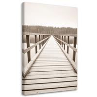 LEINWANDBILD Pier Seelandschaft Natur 70x100cm - Beige, Textil (70/100cm) - Feeby