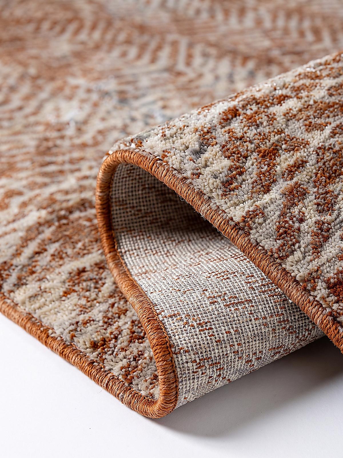 KURZFLORTEPPICH CROAL, Chevron, Natur-Terrakotta, 120 x 160 cm - Beige, Textil (120/160cm) - KADIMA DESIGN