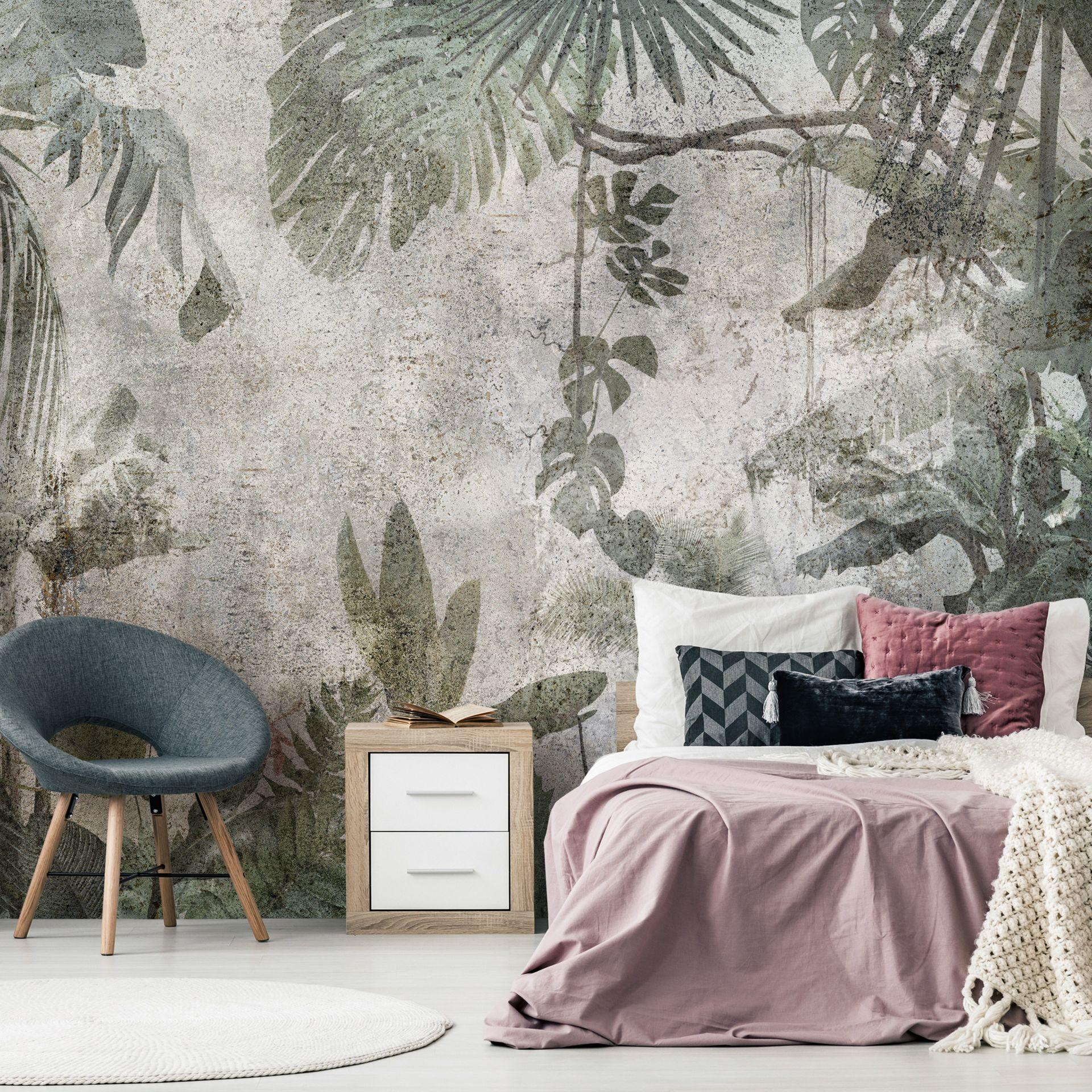 SELBSTKLEBENDE FOTOTAPETE 392/280 cm - Grau/Grün, Kunststoff/Textil (392/1cm) - KUNSTLOFT