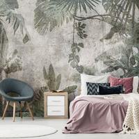 SELBSTKLEBENDE FOTOTAPETE 392/280 cm - Grau/Grün, Kunststoff/Textil (392/1cm) - KUNSTLOFT