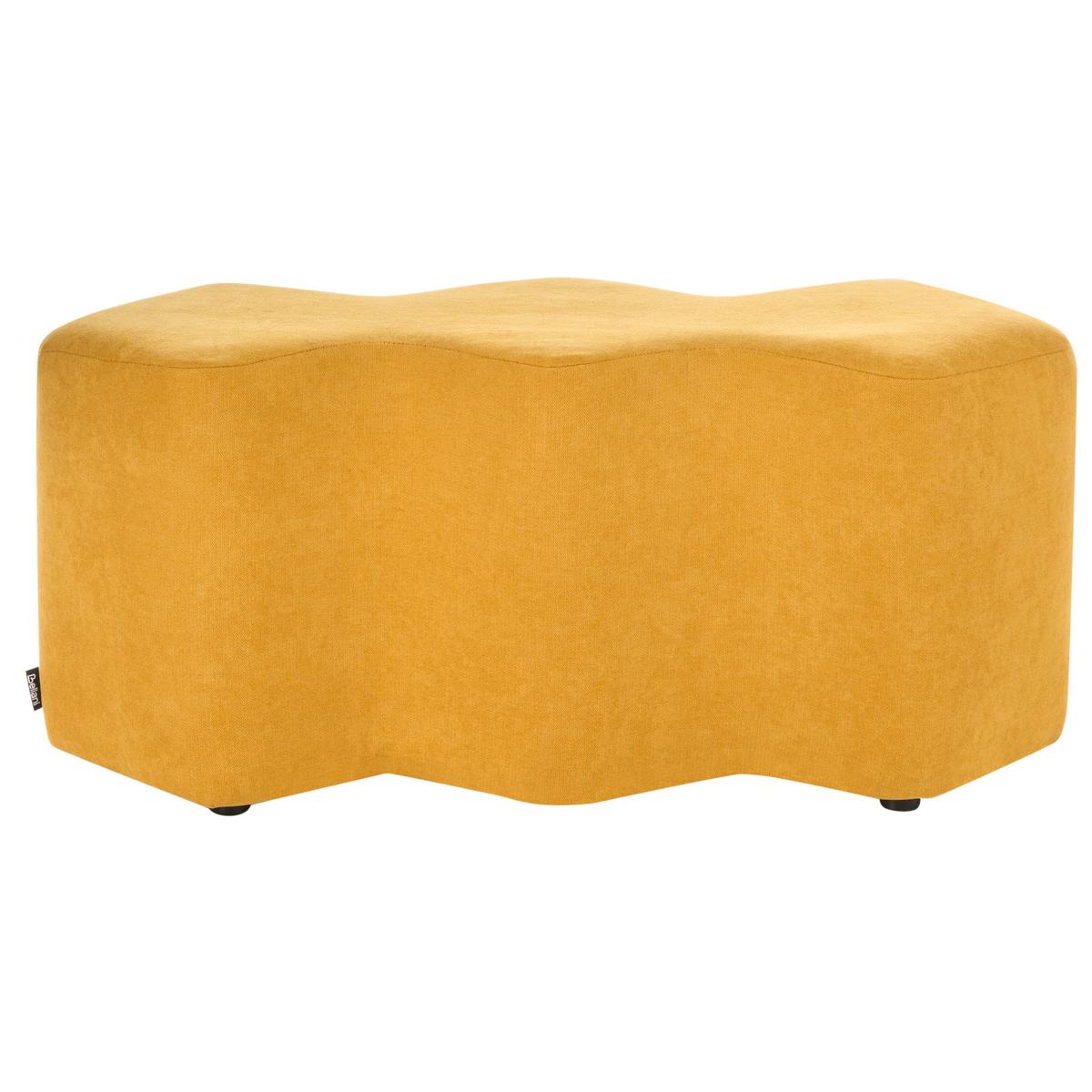 POLSTERBANK Stoff Senfgelb Littleton - Gelb, Textil (86/38/30cm) - Beliani