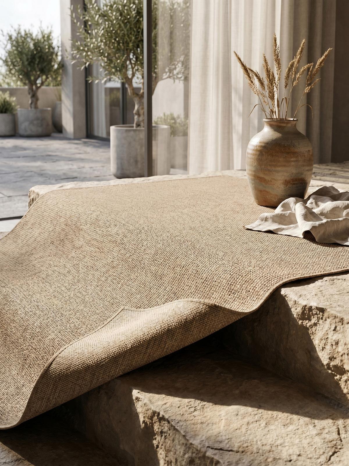 TEPPICH Outdoor KASBERG in Beige, im Vintage-Stil, 120 x 170 cm - Beige, Textil (170/120cm) - KADIMA DESIGN
