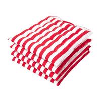 STUHLKISSEN 4er-Set, 40/40/5 cm rot-weiß gestreift - Rot, Textil (40/40/5cm) - Homescapes