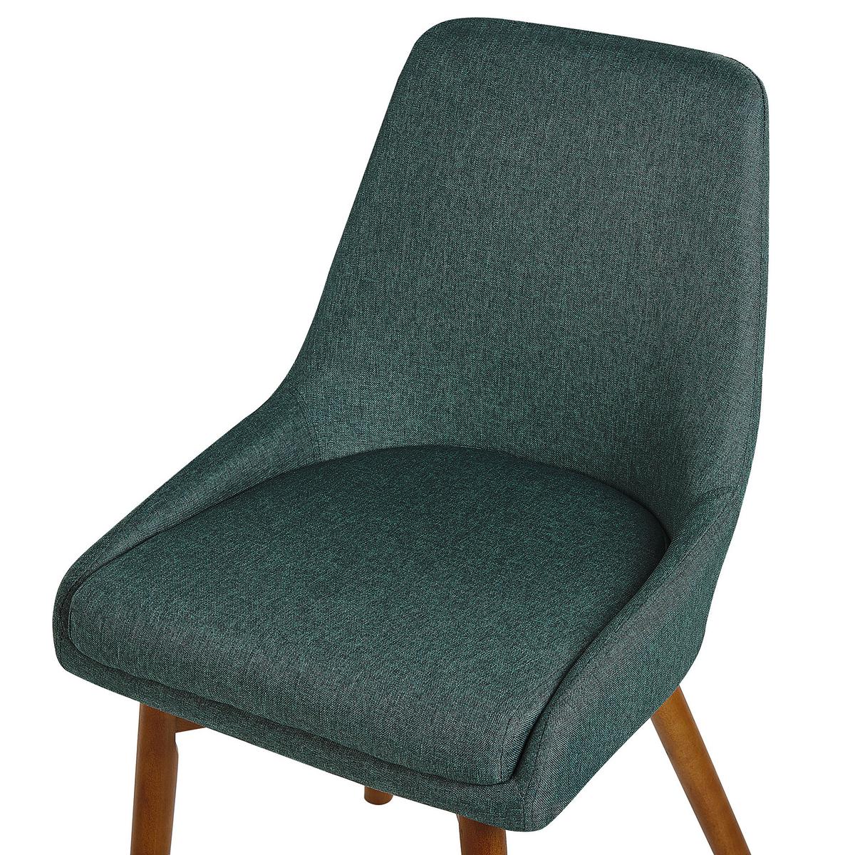 ESSZIMMERSTUHL 2er-Set Polsterbezug Grün Melfort - Dunkelgrün, Holz/Textil (49/82/58cm) - Beliani