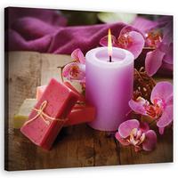 LEINWANDBILD, Abstraktionen - Violett 50x50cm - Lila, Textil (50/50cm) - Feeby