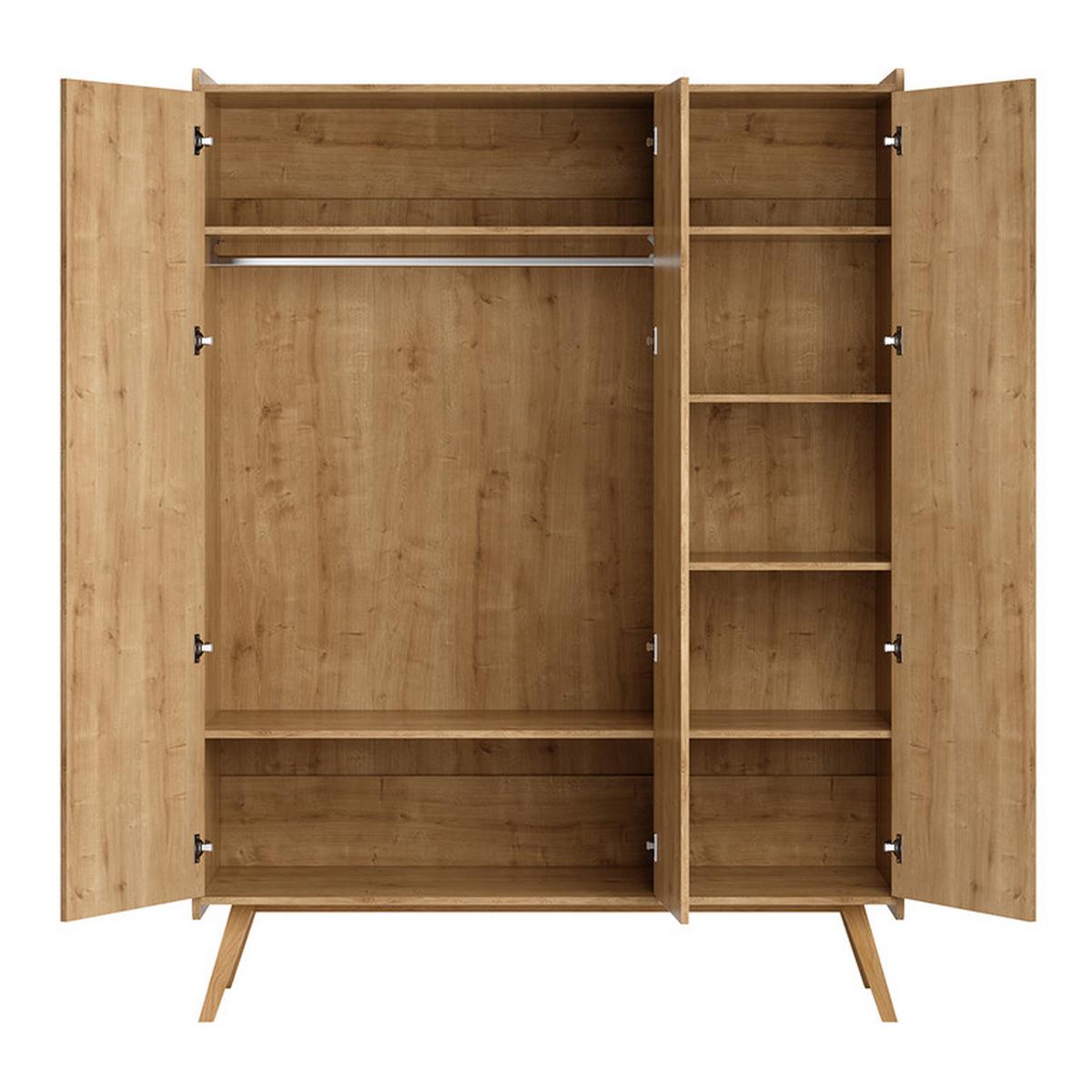 SCHRANK 3 Türen Vintage Holz - Braun, Holzwerkstoff (148.9/200/5cm) - Petits-meubles