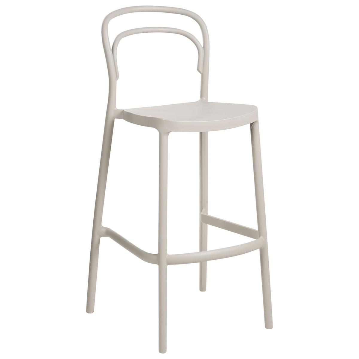 GARTEN-BARHOCKER 2er-Set Beige Porano - Beige, Kunststoff (48/106/48cm) - Beliani