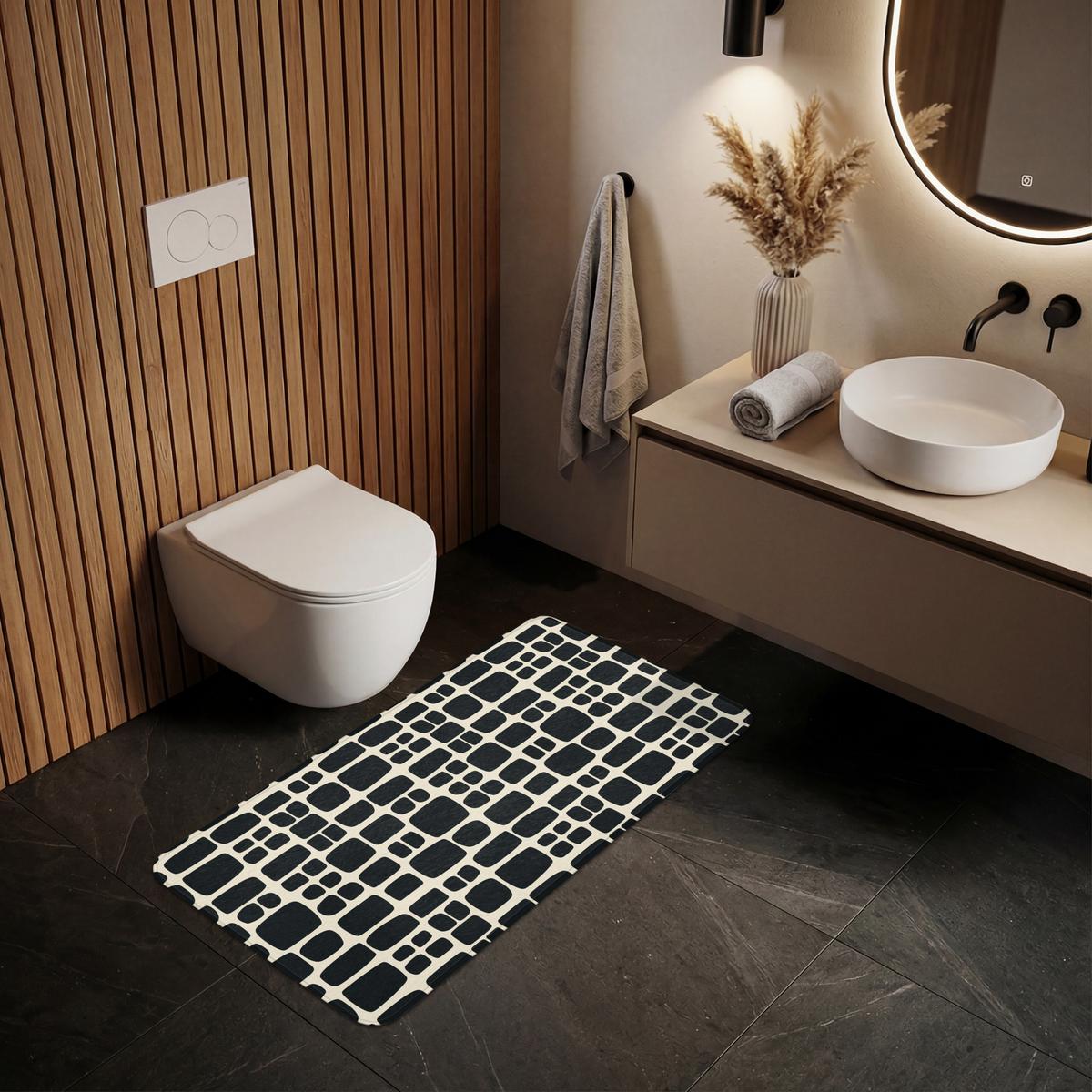 WC-VORLEGER Modern - Bio - Schwarz WC Teppich 120x60 cm - Anthrazit, Textil (120/1cm) - OnlyWow