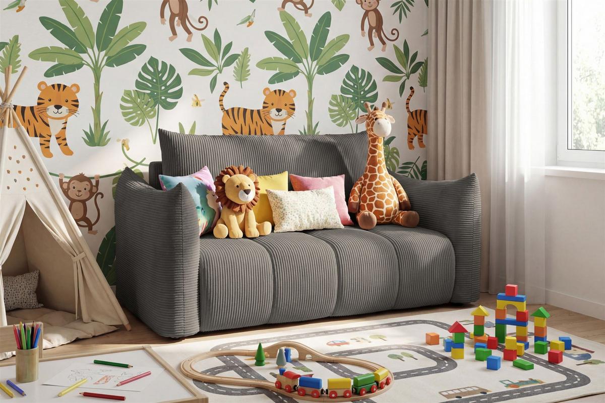 SOFA 2er-sitzer Ontario Mit Liegefunktion - Grau, Holzwerkstoff/Textil (162/86/101cm) - Fun Möbel