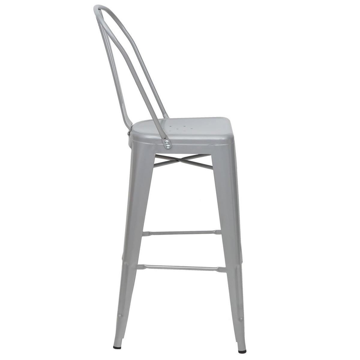 BARHOCKER METALL Grau 2er-Set - Grau, Metall (50/117/45cm) - MCW