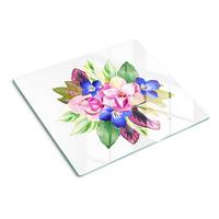 GLASPLATTE 60x52 cm Blumenstrauß - Multicolor, Glas (60/0.4/52cm) - TULUP