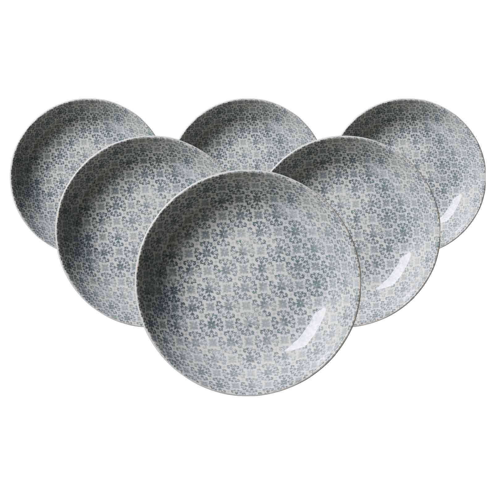 SUPPENTELLER Porto grau ø 21,5 cm 6er Set - Grau, Keramik (21.5cm) - Ritzenhoff Breker