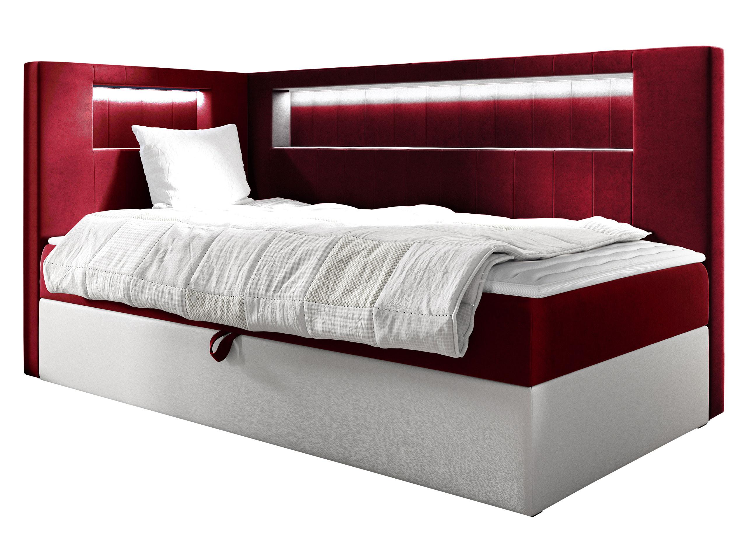 BOXBETT Gold Junior 3, Seite zum Öffnen des Bettkastens: Links - H3 - Rot/Weiß, Holz (80/200cm) - MIRJAN24